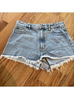 PACSUN WOMENS HIGH RISE FESTIVAL SHORTS CUT OFF DENIM 27 /4